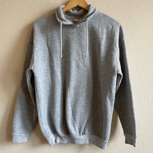 Topshop zip neck pullover funnel neck sweatshirt